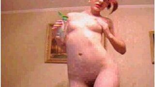 redhead teen play with oil - porn video