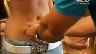 sexy amateur stripping on TV - porn video