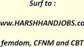 Sexy gf with glasses gives boyfriend harsh handjob - porn video