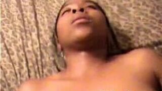 Ebony girlfriend creampie - porn video