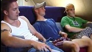 Three Handsome Jocks Wanking - porn video