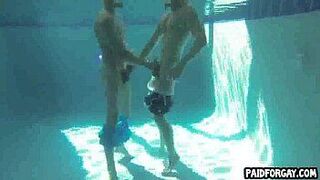 Straight hunk sucks cock underwater for some money - porn video