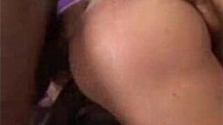 Wasted blonde sandwiched by two black cocks - porn video