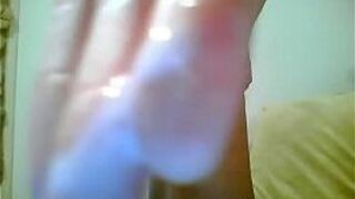 Cam Girl Plays with her pussy and dildo at the same time - porn video