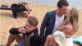 Outdoor sex movie with two hot chicks - porn video